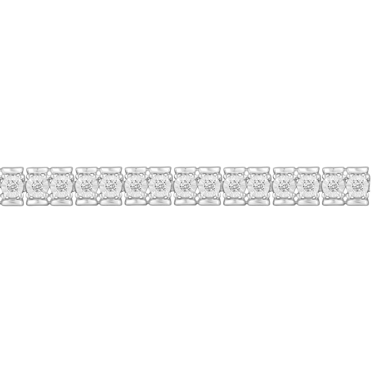 3/4 Cttw Natural Diamond Tennis Bracelet Set in 925 Sterling Silver
