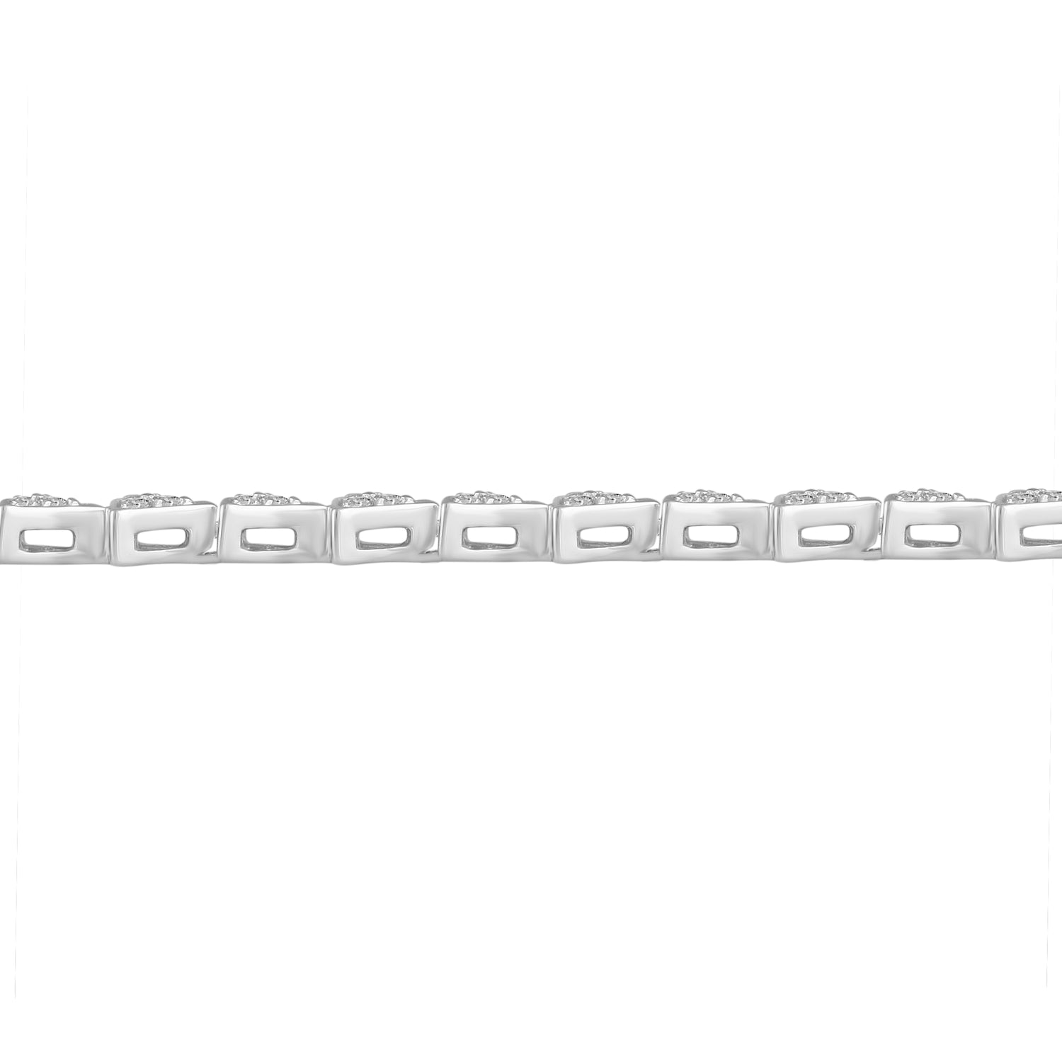 1 Carat tw Natural Diamond Triangle Cluster Tennis Bracelet in 925 Sterling Silver