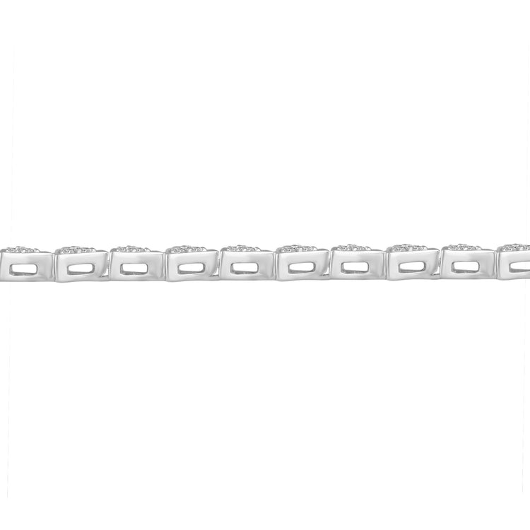 1 Carat tw Natural Diamond Triangle Cluster Tennis Bracelet in 925 Sterling Silver