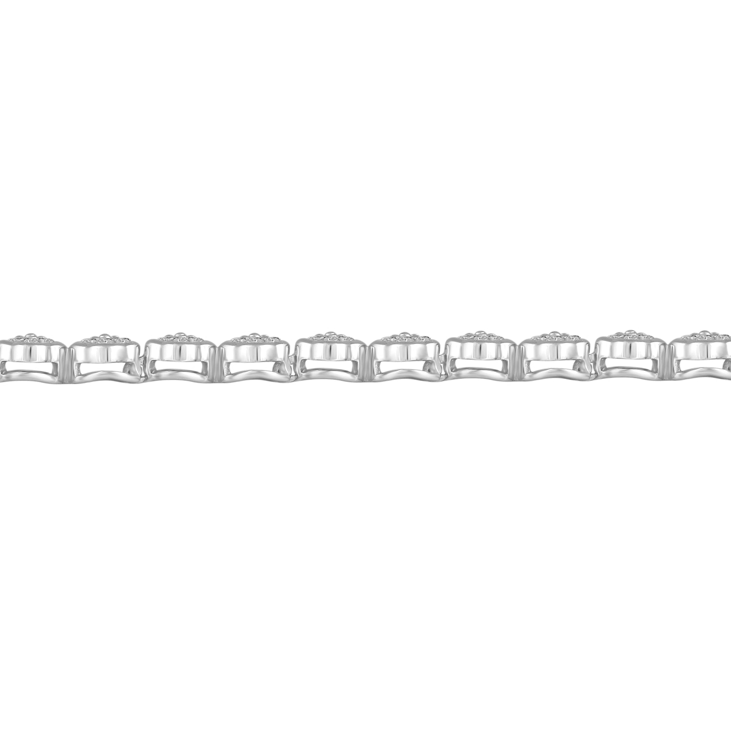 1 1/4 Carat tw Natural Diamond Clover Quatrefoil Tennis Bracelet in 925 Sterling Silver Alhambra van cleaf