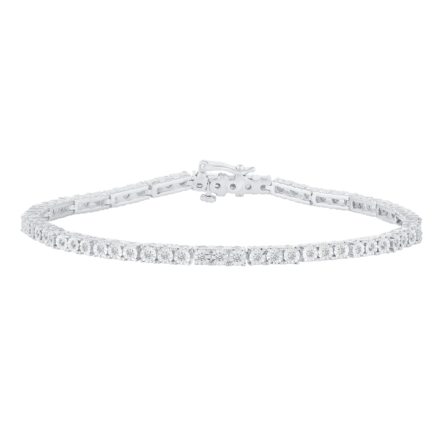 1/2 - 2.00 Cttw Tennis Bracelet set in 14K White Gold /  925 Sterling Silver