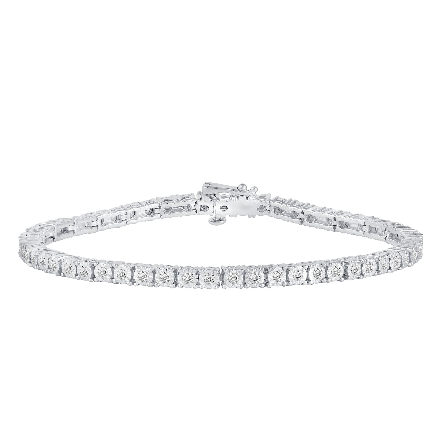 2.00 - 1.00 Cttw Tennis Bracelet set in 925 Sterling Silver