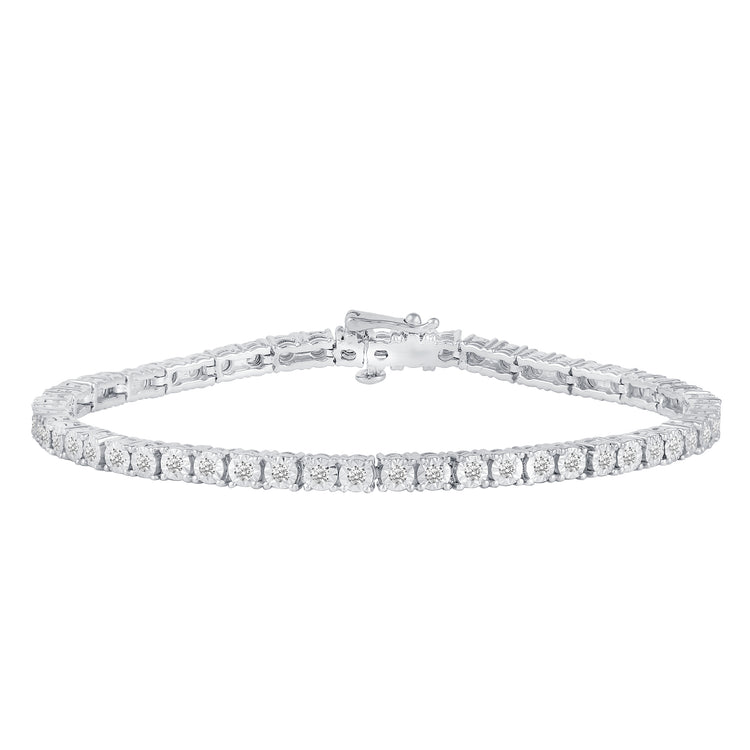 2.00 - 1.00 Cttw Tennis Bracelet set in 925 Sterling Silver