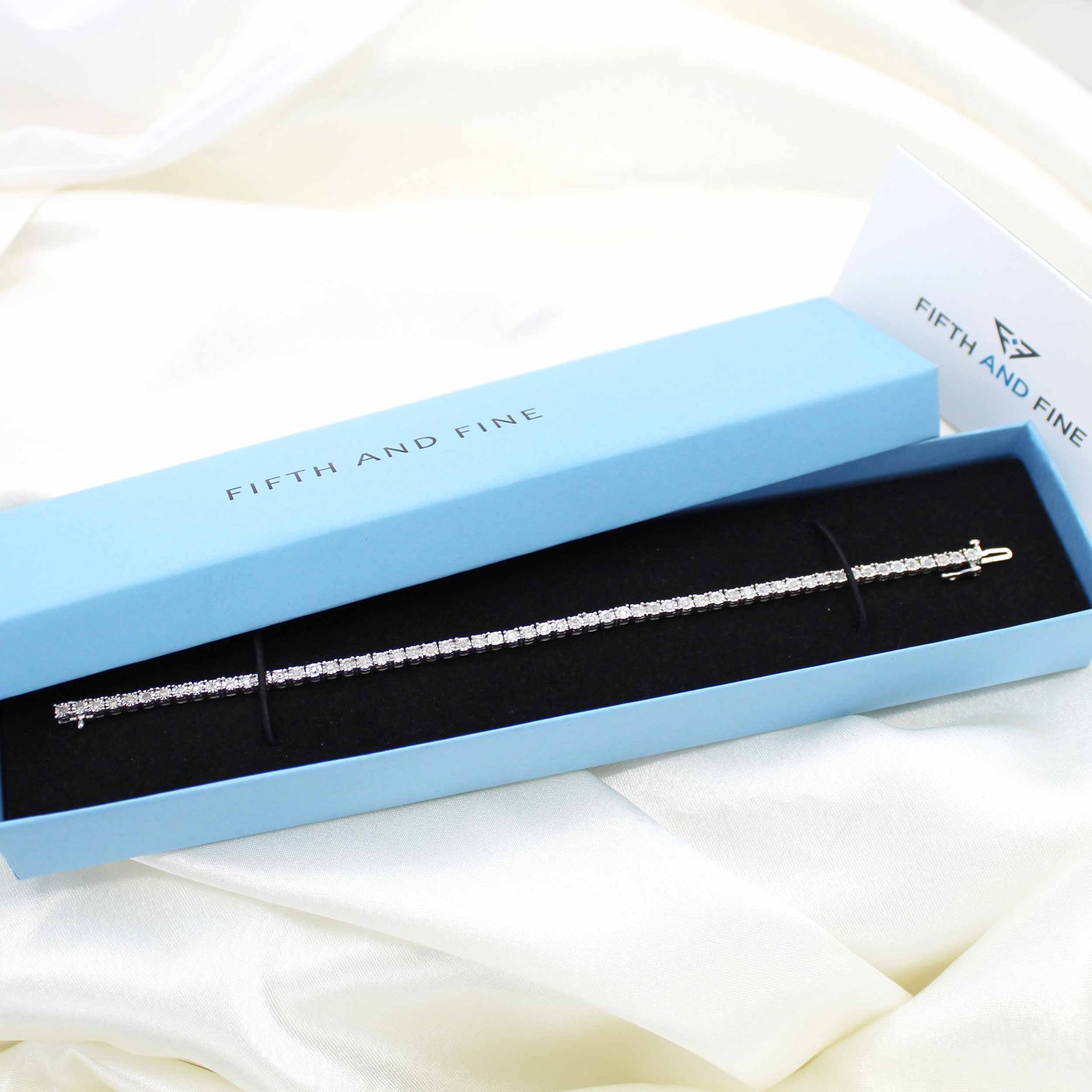 1/2 - 2.00 Cttw Tennis Bracelet set in 14K White Gold /  925 Sterling Silver