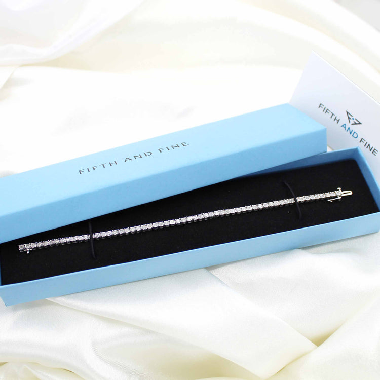 1/2 - 2.00 Cttw Tennis Bracelet set in 14K White Gold / 925 Sterling Silver