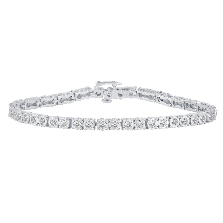 2.00 - 1.00 Cttw Tennis Bracelet set in 925 Sterling Silver