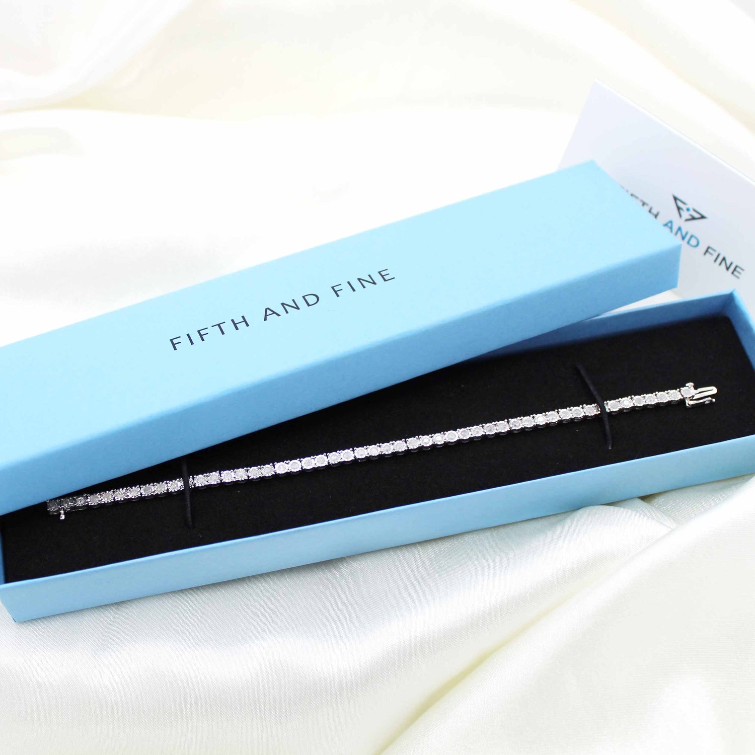 1/2 - 2.00 Cttw Tennis Bracelet set in 14K White Gold /  925 Sterling Silver
