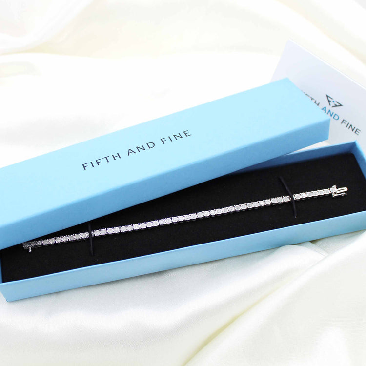 1/2 - 2.00 Cttw Tennis Bracelet set in 14K White Gold / 925 Sterling Silver