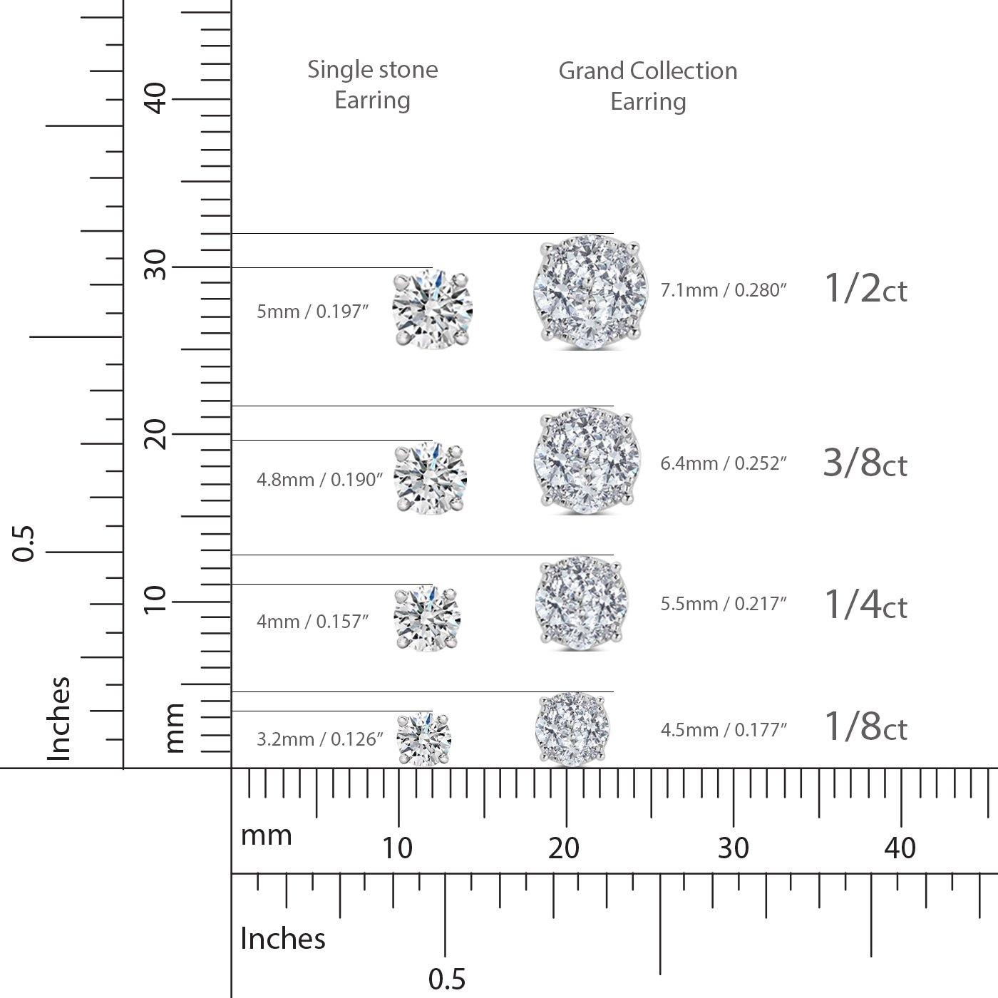 SINGLE (1 Piece) Natural Diamond Stud Earrings Set in 925 Sterling Silver