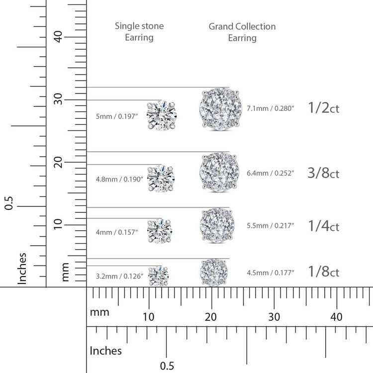 SINGLE (1 Piece) Natural Diamond Stud Earrings Set in 925 Sterling Silver