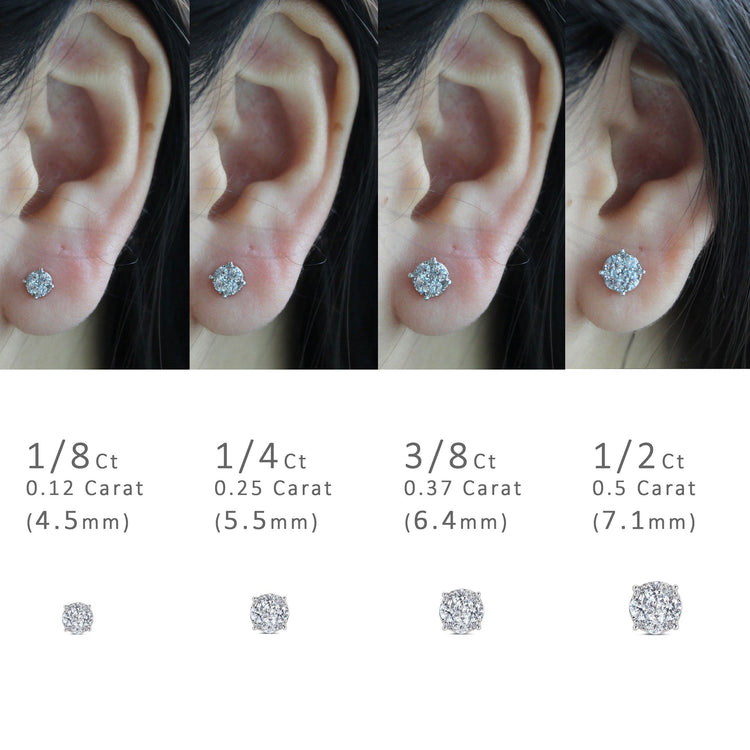 SINGLE (1 Piece) Natural Diamond Stud Earrings Set in 925 Sterling Silver