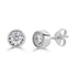 1/4 Cttw 14K Gold Bezel Set Round Natural Diamond Stud Earrings
