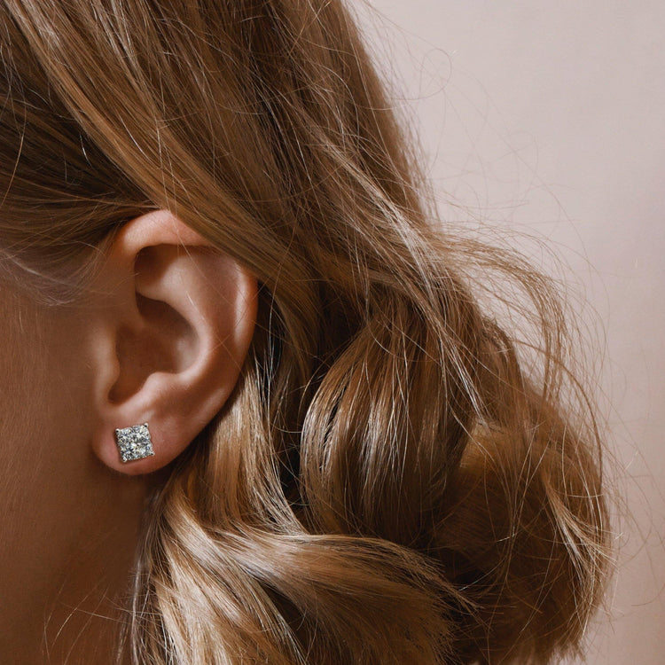 1/4 - 1 1/2 Cttw Cushion Diamond Stud Earrings set in 925 Sterling Silver - Fifth and Finesingle Cushion Diamond Stud Earrings set in 925 Sterling Silver