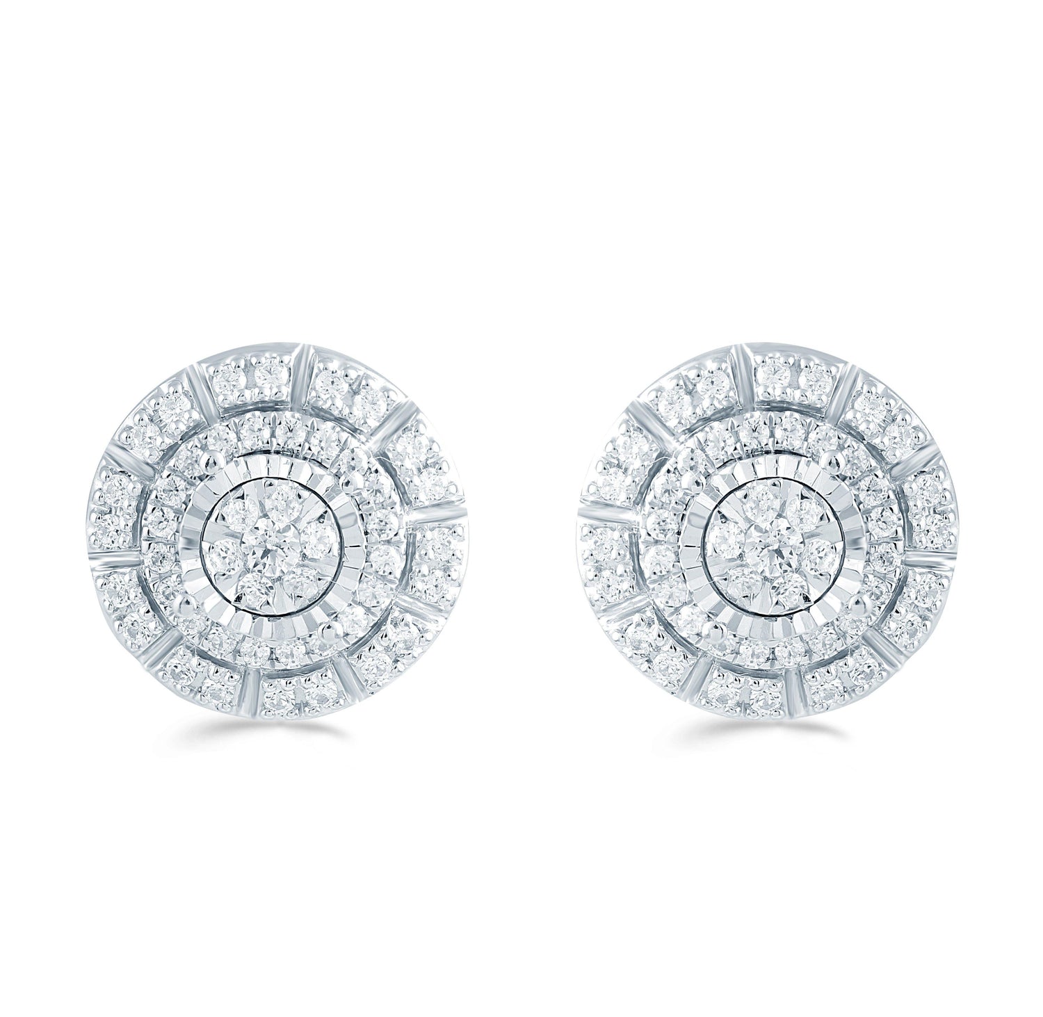 1/2Ct TW Diamond Cluster Earring Set In Sterling Silver - Fifth and Fine