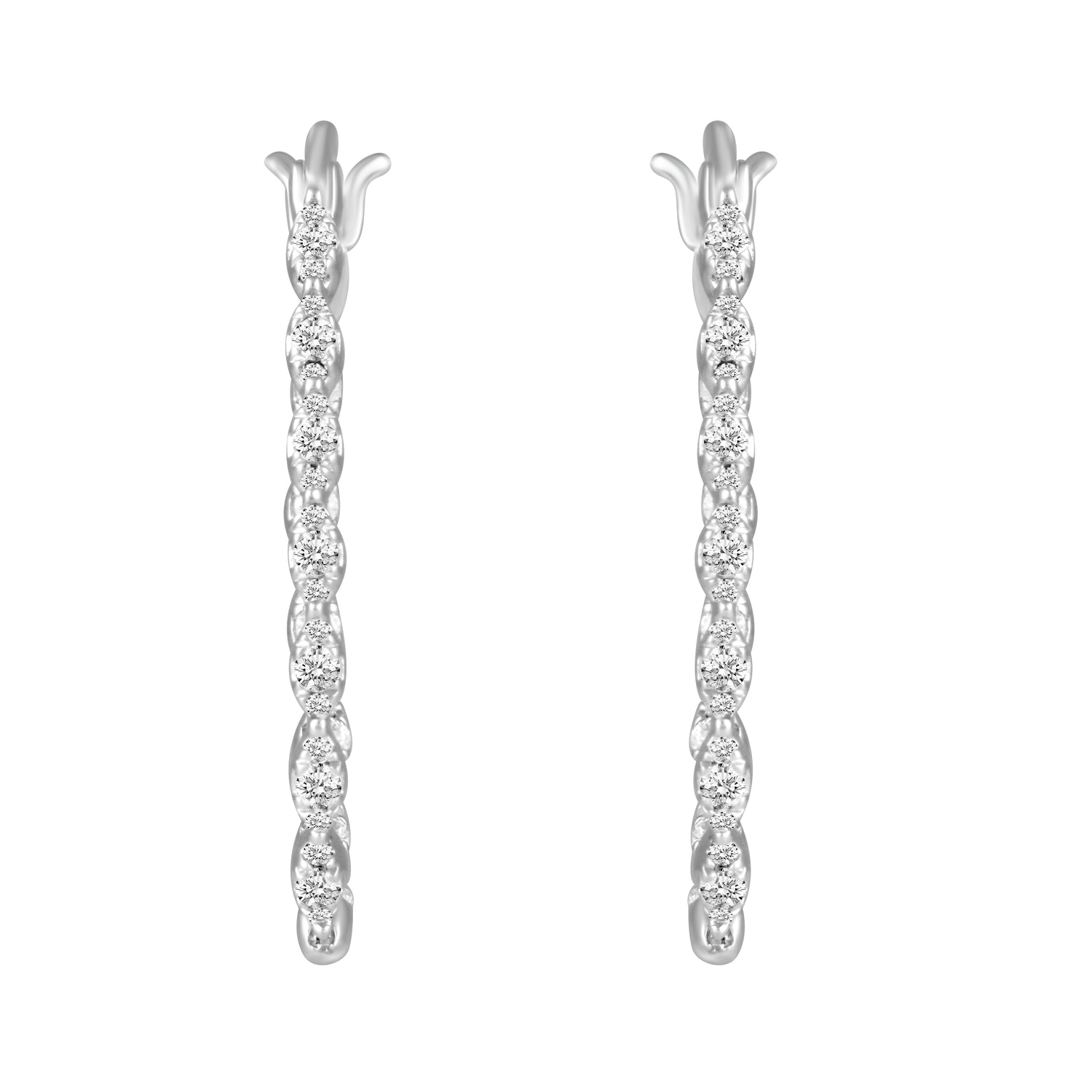 1/2 Cttw 14K Gold (I1-I2 Clarity) Diamond Infinity Inside-Out Hoop Earrings