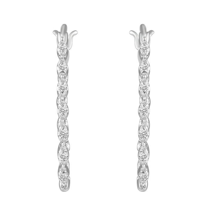 1/2 Cttw 14K Gold (I1-I2 Clarity) Diamond Infinity Inside-Out Hoop Earrings