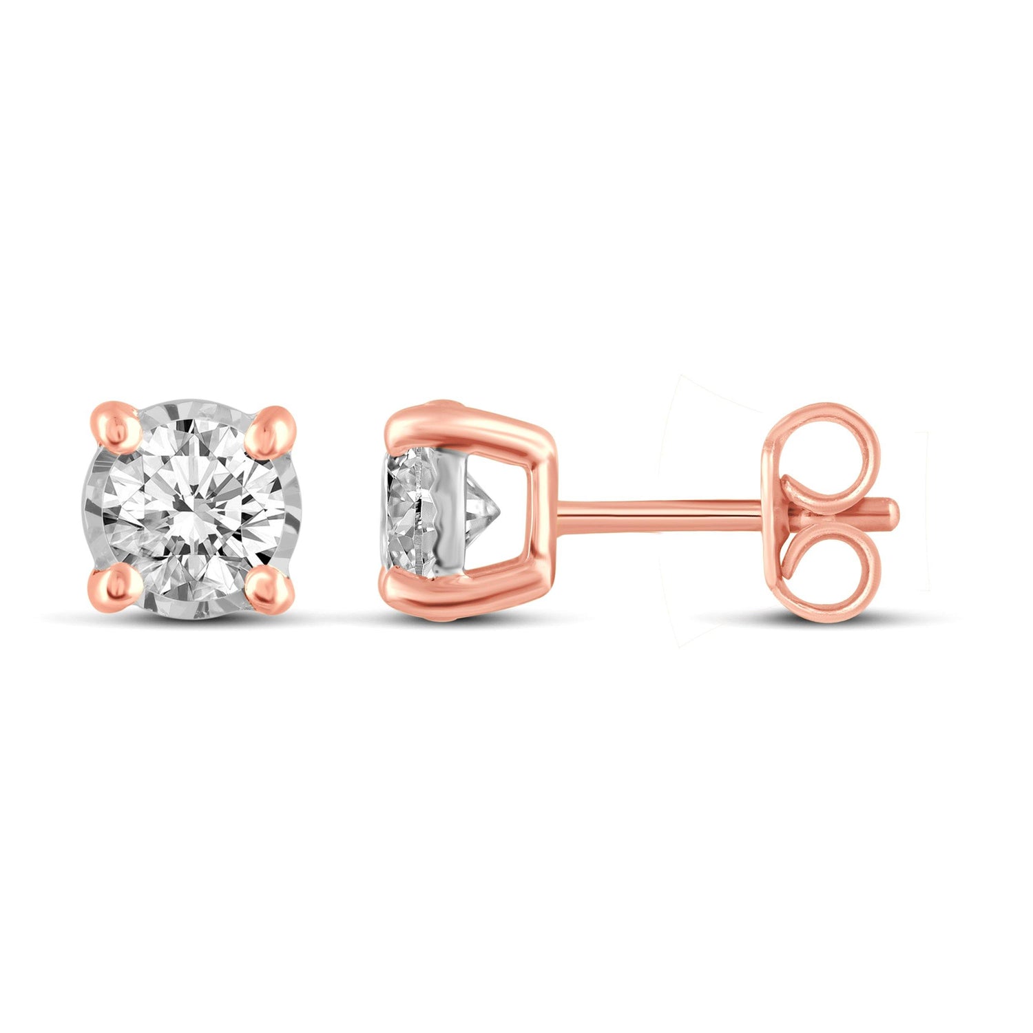 3/8Cttw Diamond Stud Earrings Set In 14K Gold. Your choice In White, Yellow Or Rose Gold - Fifth and Fine