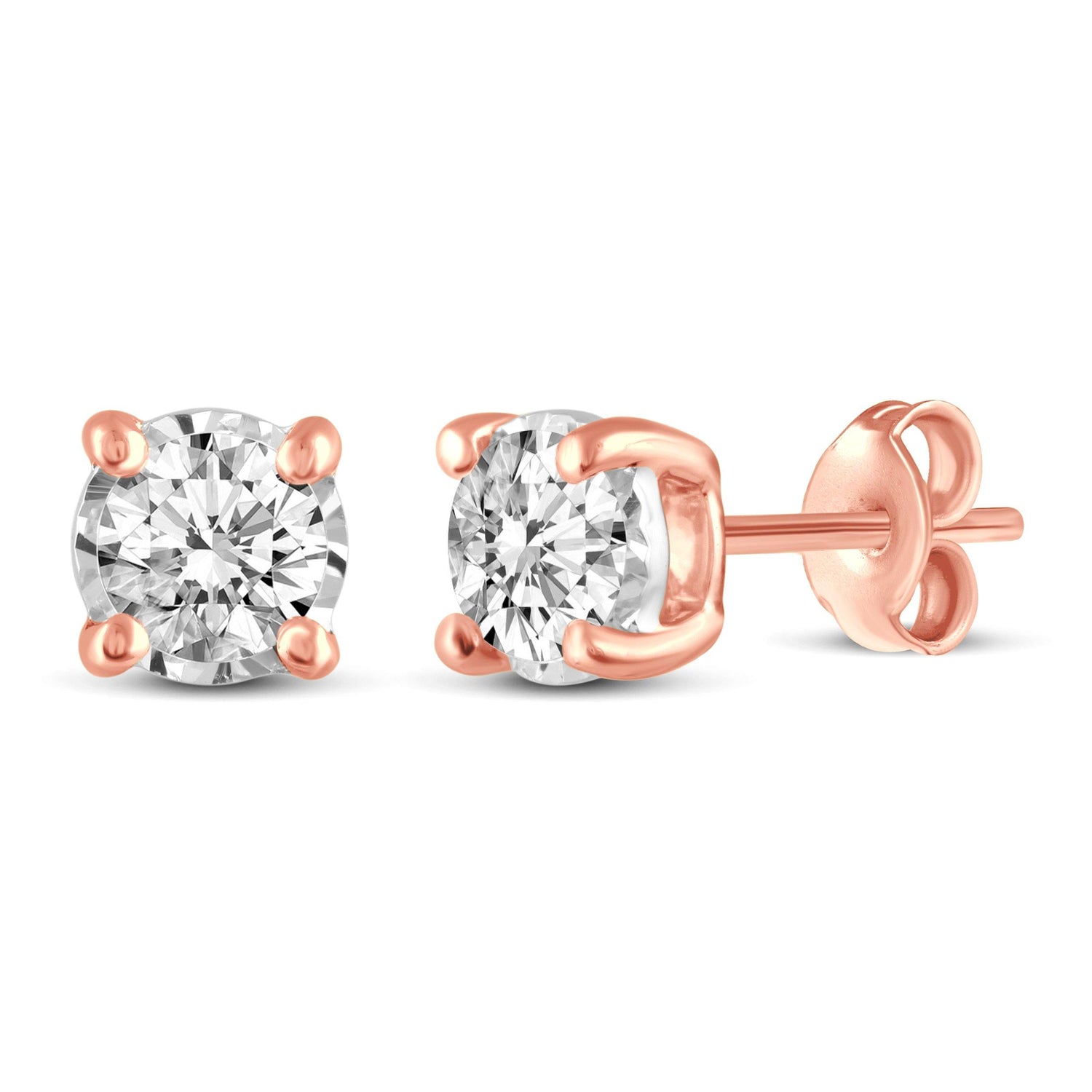 3/8Cttw Diamond Stud Earrings Set In 14K Gold. Your choice In White, Yellow Or Rose Gold - Fifth and Fine