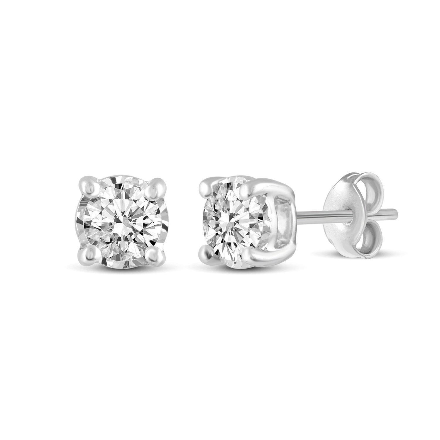 3/8Cttw Diamond Stud Earrings Set In 14K Gold. Your choice In White, Yellow Or Rose Gold - Fifth and Fine
