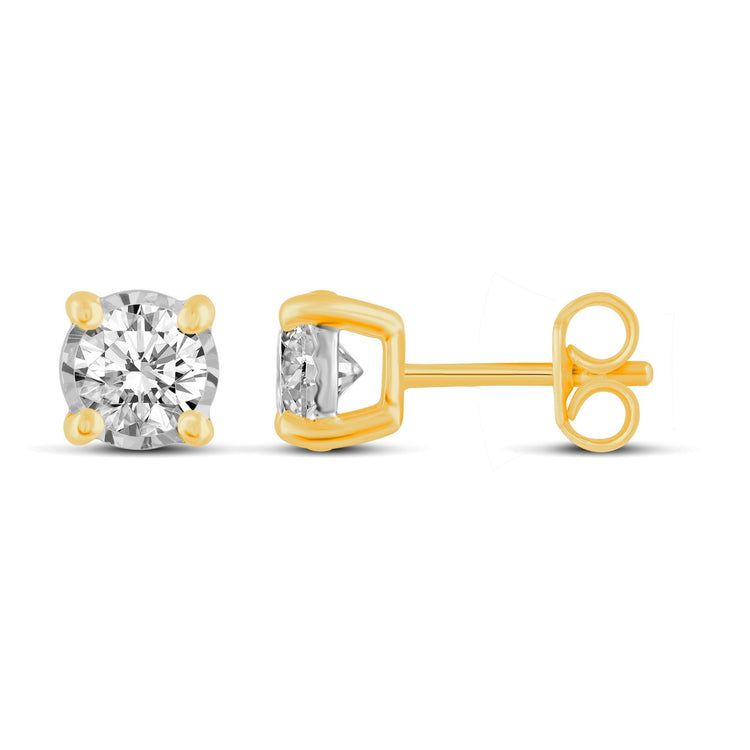 3/8Cttw Diamond Stud Earrings Set In 14K Gold. Your choice In White, Yellow Or Rose Gold - Fifth and Fine
