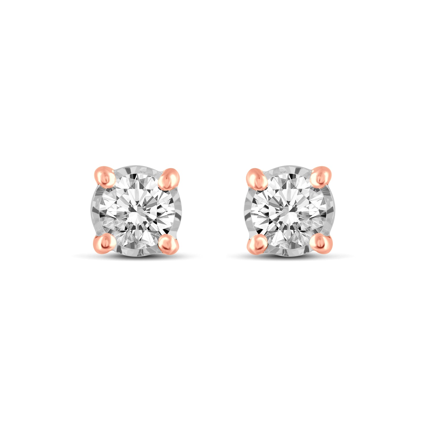 3/4 CTW (I2) Natural Diamond Studs Earrings in14K White Gold/Yellow Gold/Rose Gold