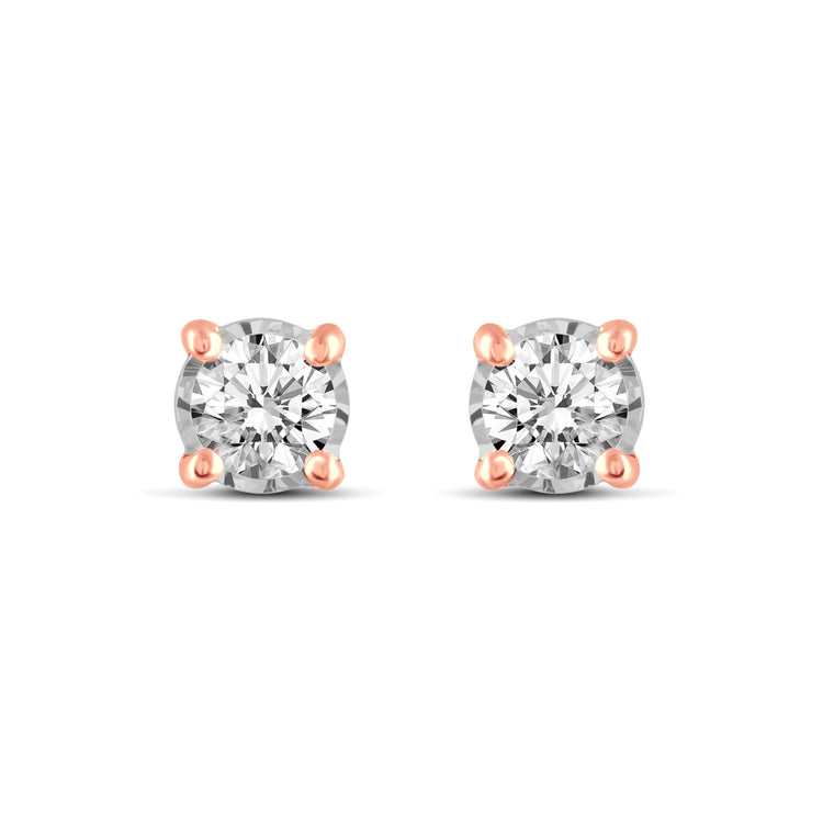3/4 CTW (I2) Natural Diamond Studs Earrings in14K White Gold/Yellow Gold/Rose Gold