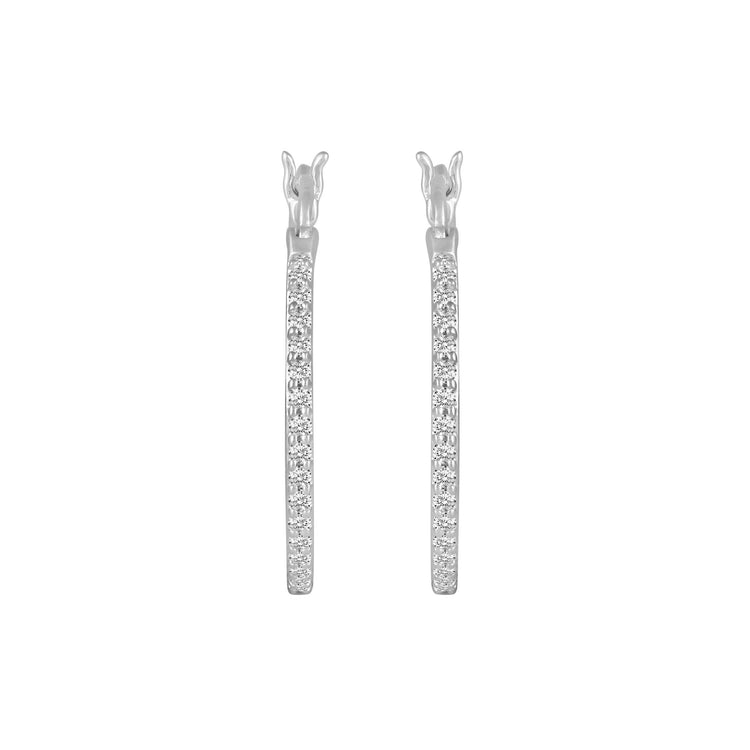 1/2ct tw Diamond Hoop Earrings in Sterling Silver - Fifth and Fine