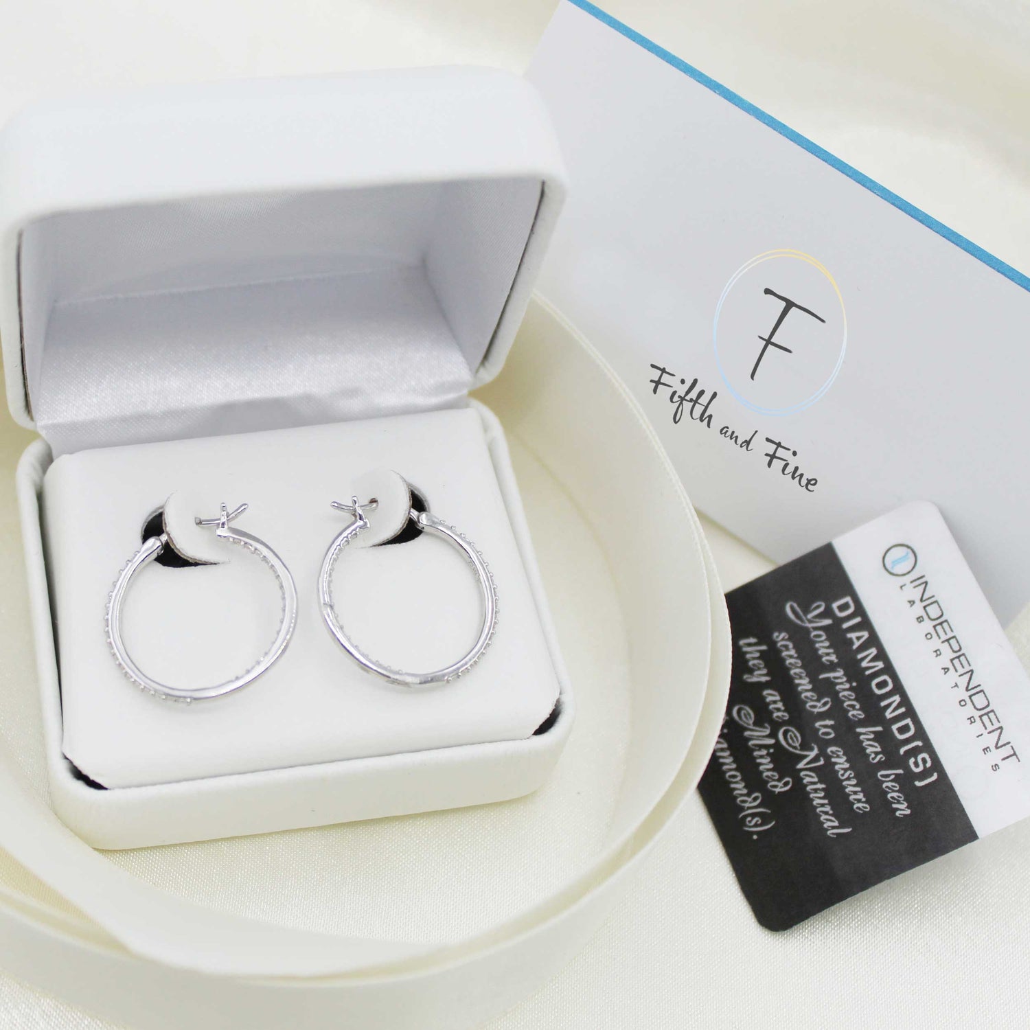 1/2ct tw Diamond Hoop Earrings in Sterling Silver