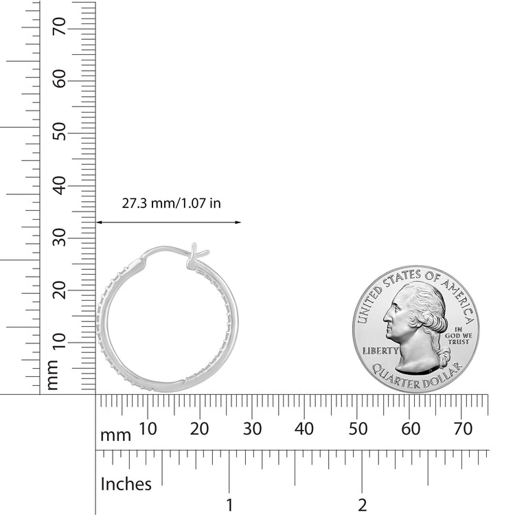 natural Diamond Hoop Earrings in Sterling Silver accessible fine jewelry gift anniversary