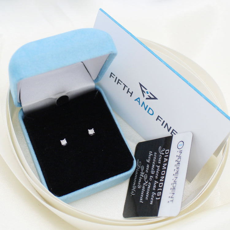 1/10ct TW to 1/4ct TW Natural Diamond Stud Earrings Set in Sterling Silver