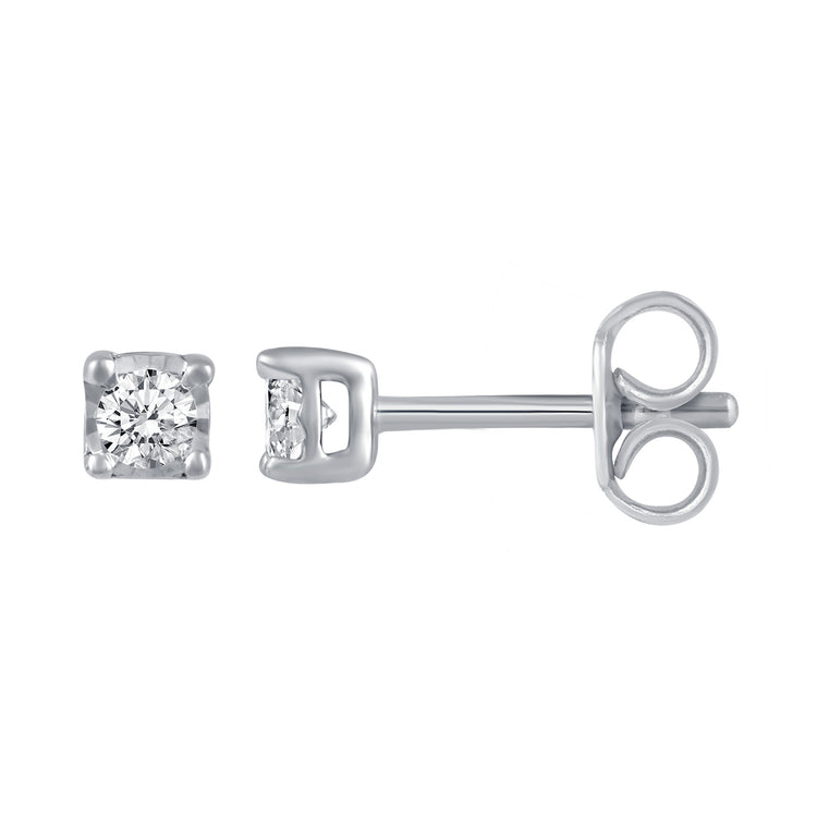 1/10ct TW to 1/4ct TW Natural Diamond Stud Earrings Set in Sterling Silver