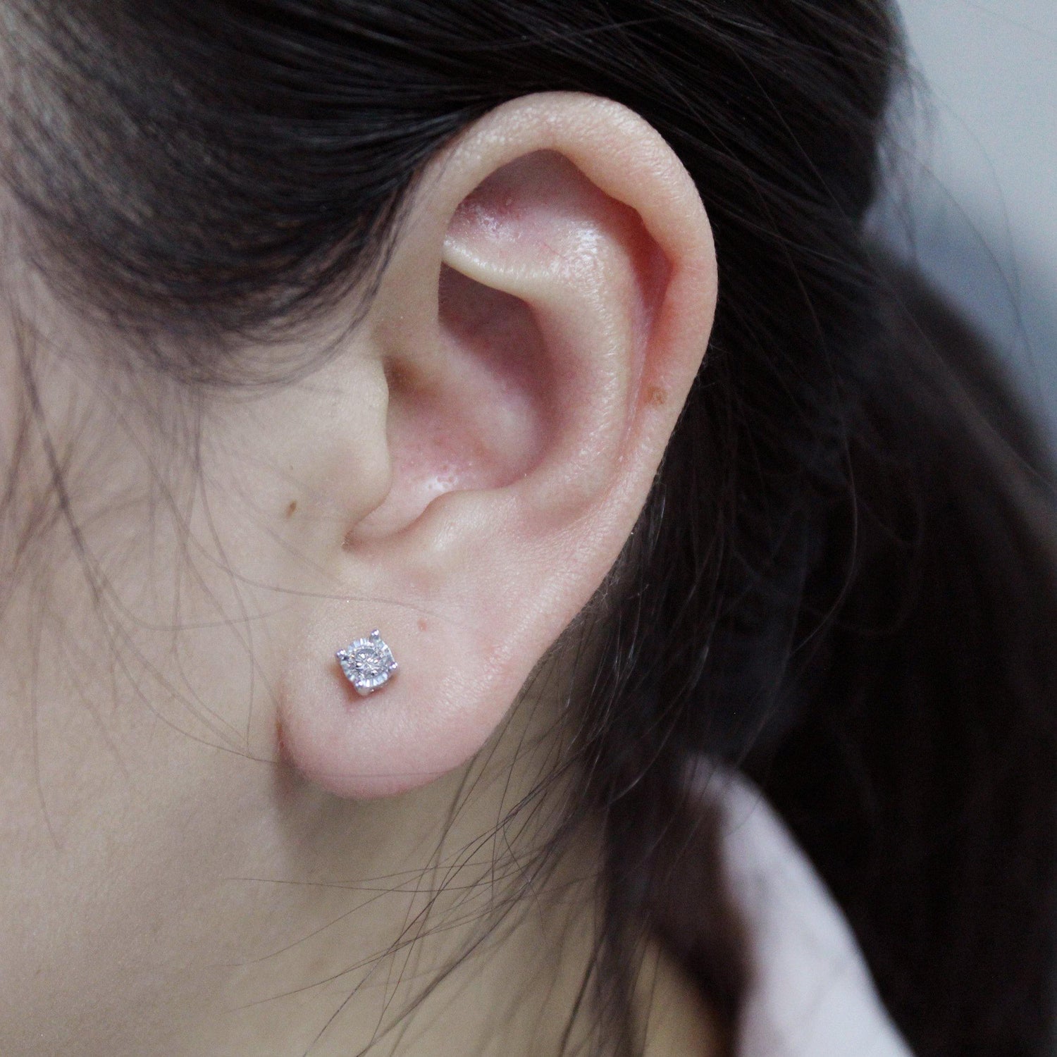 1/10ct TW to 1/4ct TW Natural Diamond Stud Earrings Set in Sterling Silver - Fifth and Fine