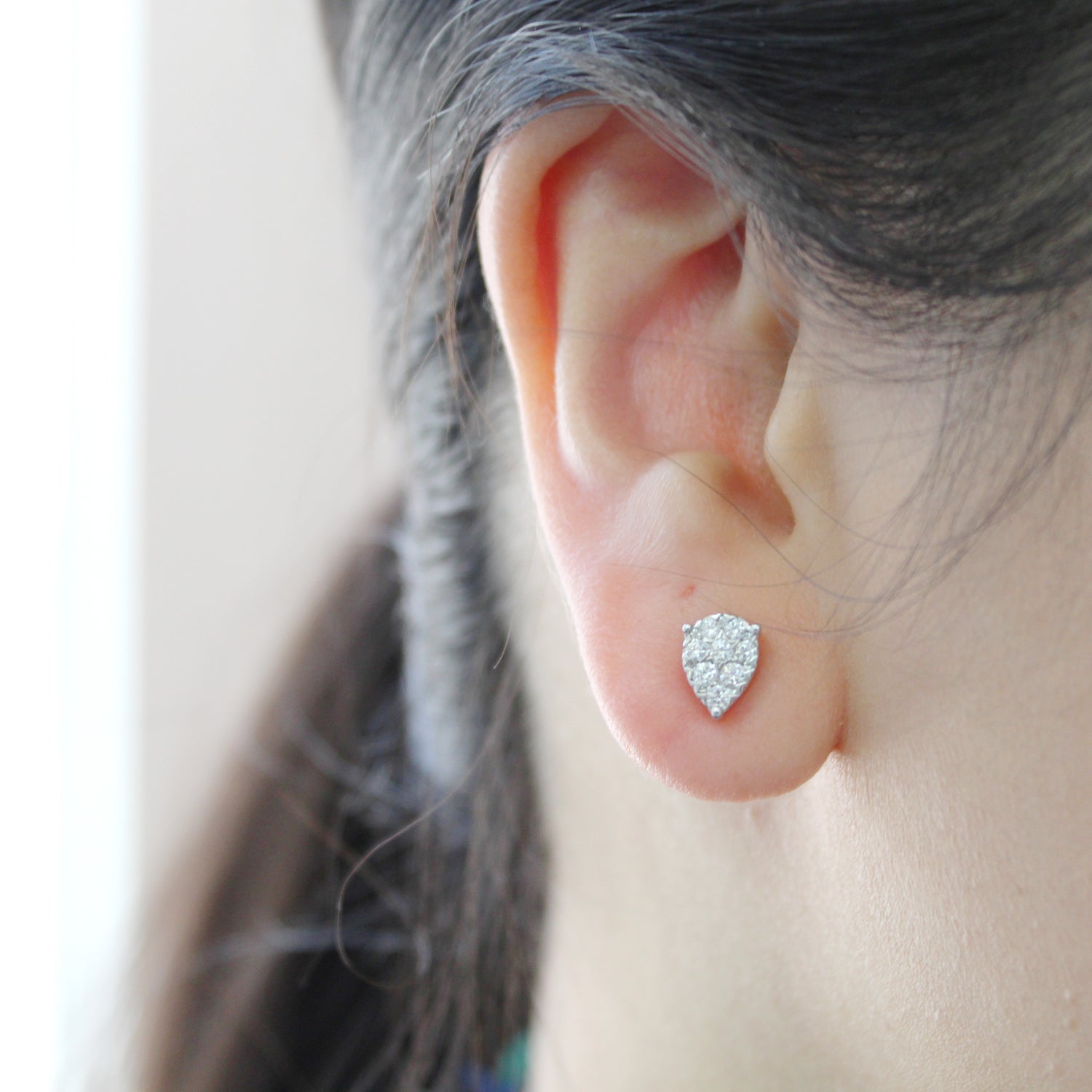 Star Motif 1/2 Cttw - 1.0 Cttw Natural Diamond Cluster Stud Earrings in Sterling Silver