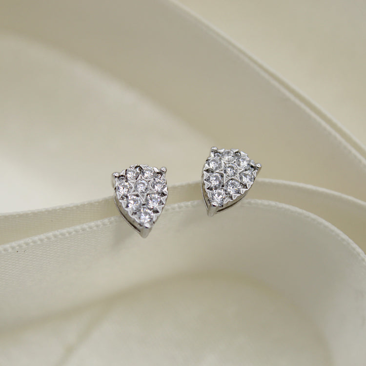 Star Motif 1/2 Cttw - 1.0 Cttw Natural Diamond Cluster Stud Earrings in Sterling Silver