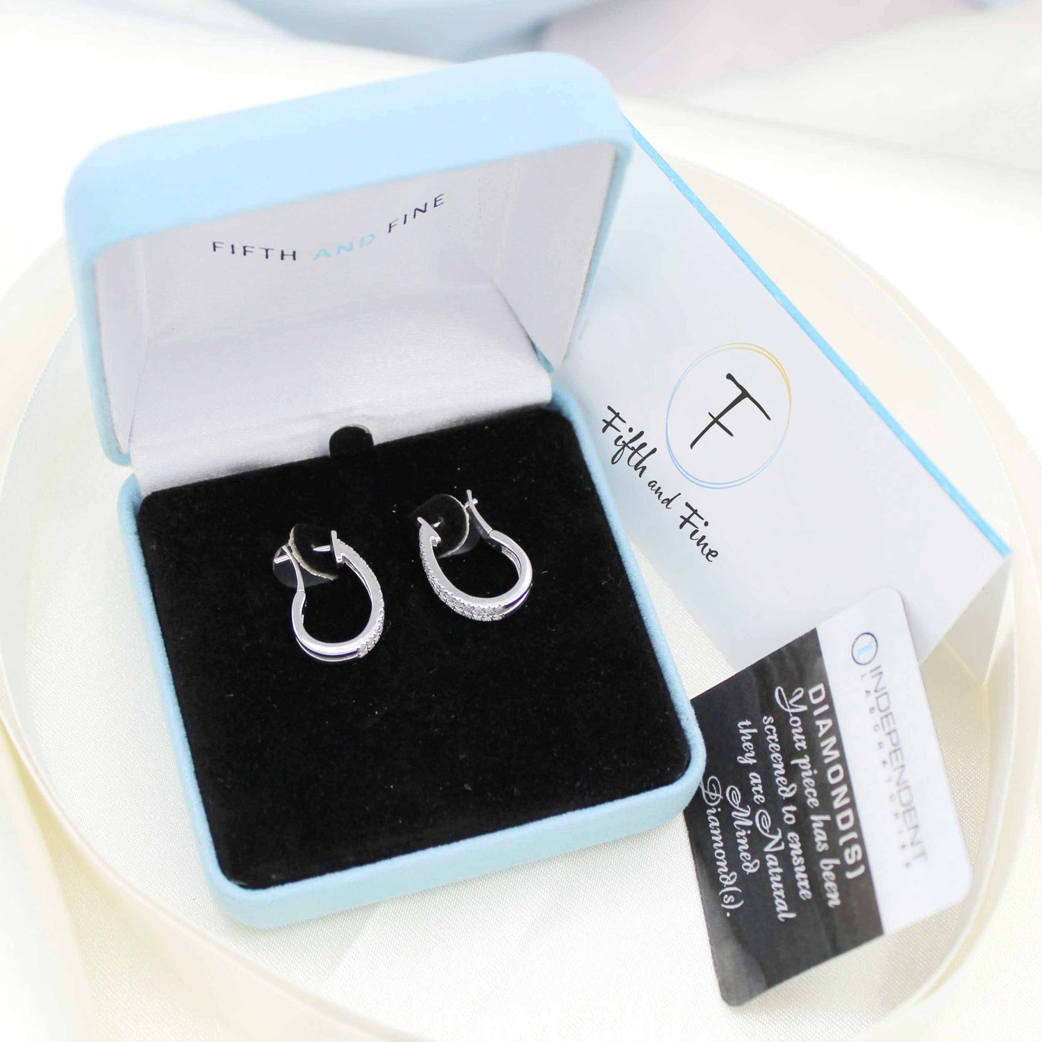 1/4 Cttw Diamond Double Row Hoop Earrings set in 925 Sterling Silver
