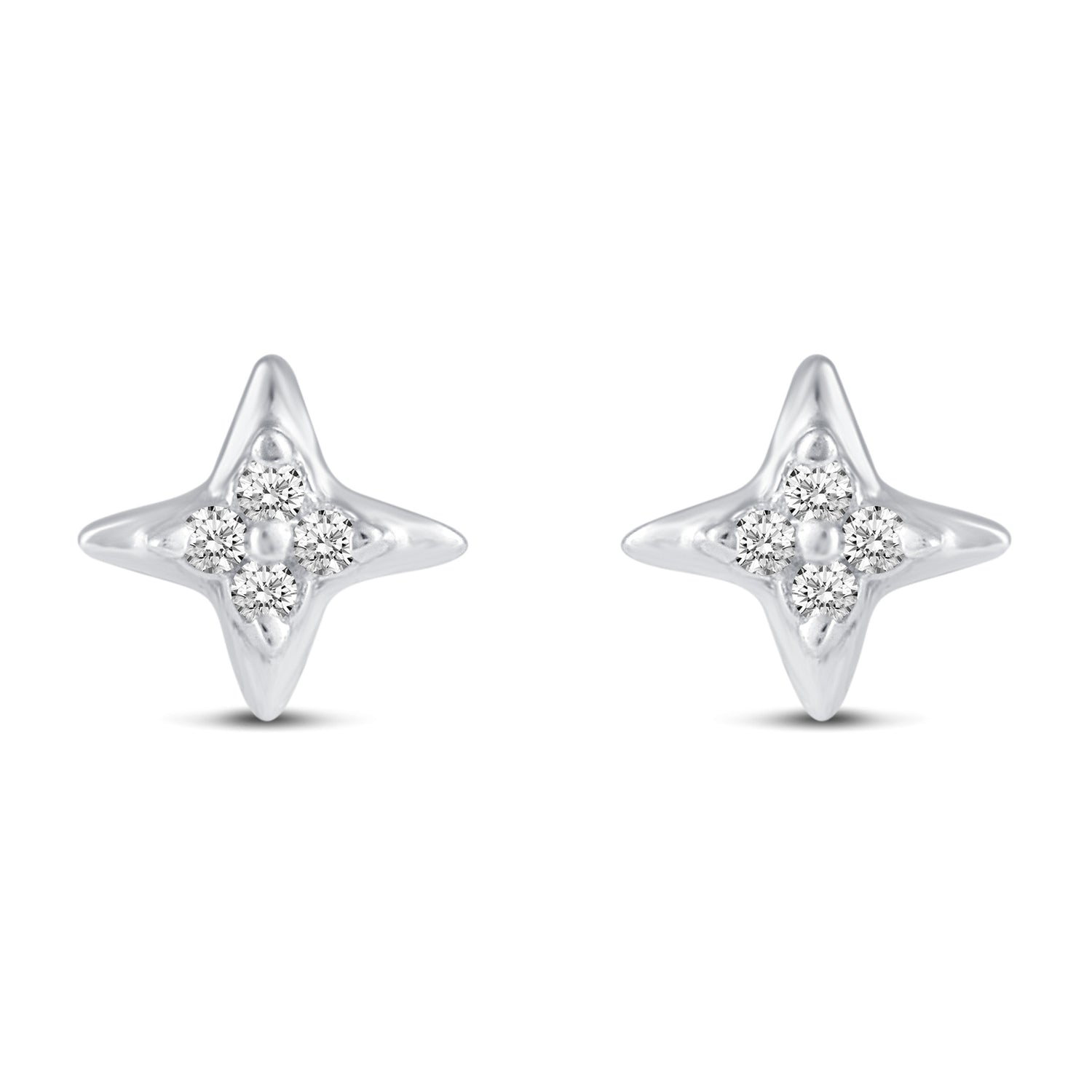3 Pairs Set Ear Party 1/10 Cttw Natural Diamond Star Moon Lightning Bolt Stud Earrings in 925 Sterling Silver