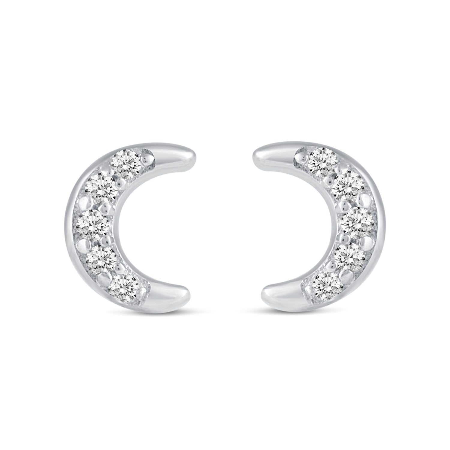 3 Pairs Set Ear Party 1/10 Cttw Natural Diamond Star Moon Lightning Bolt Stud Earrings in 925 Sterling Silver