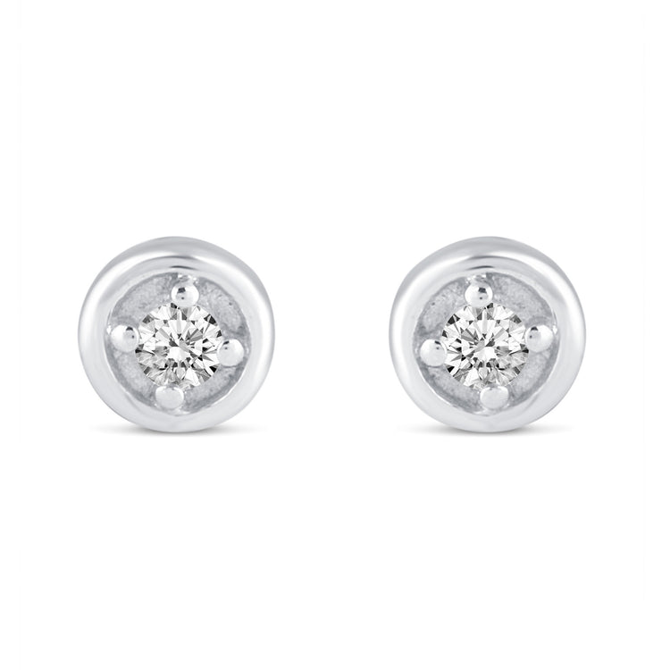 3 Pairs Set Ear Party 1/10 Cttw Natural Diamond Single Stone Sun Huggies Stud Earrings in 925 Sterling Silver