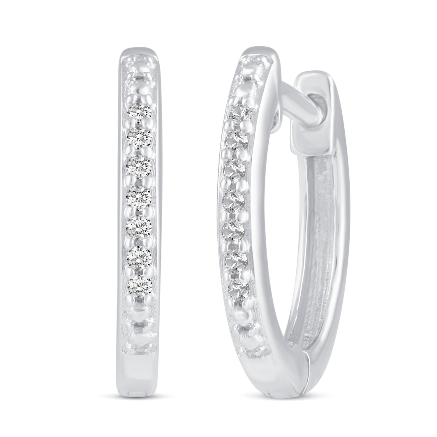 3 Pairs Set Ear Party 1/10 Cttw Natural Diamond Single Stone Sun Huggies Stud Earrings in 925 Sterling Silver