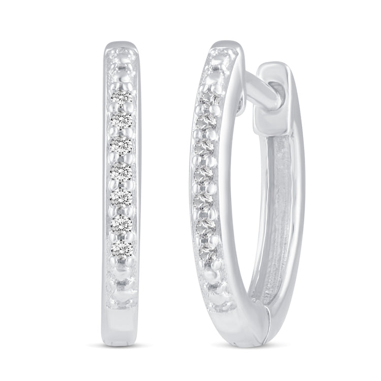 3 Pairs Set Ear Party 1/10 Cttw Natural Diamond Single Stone Sun Huggies Stud Earrings in 925 Sterling Silver