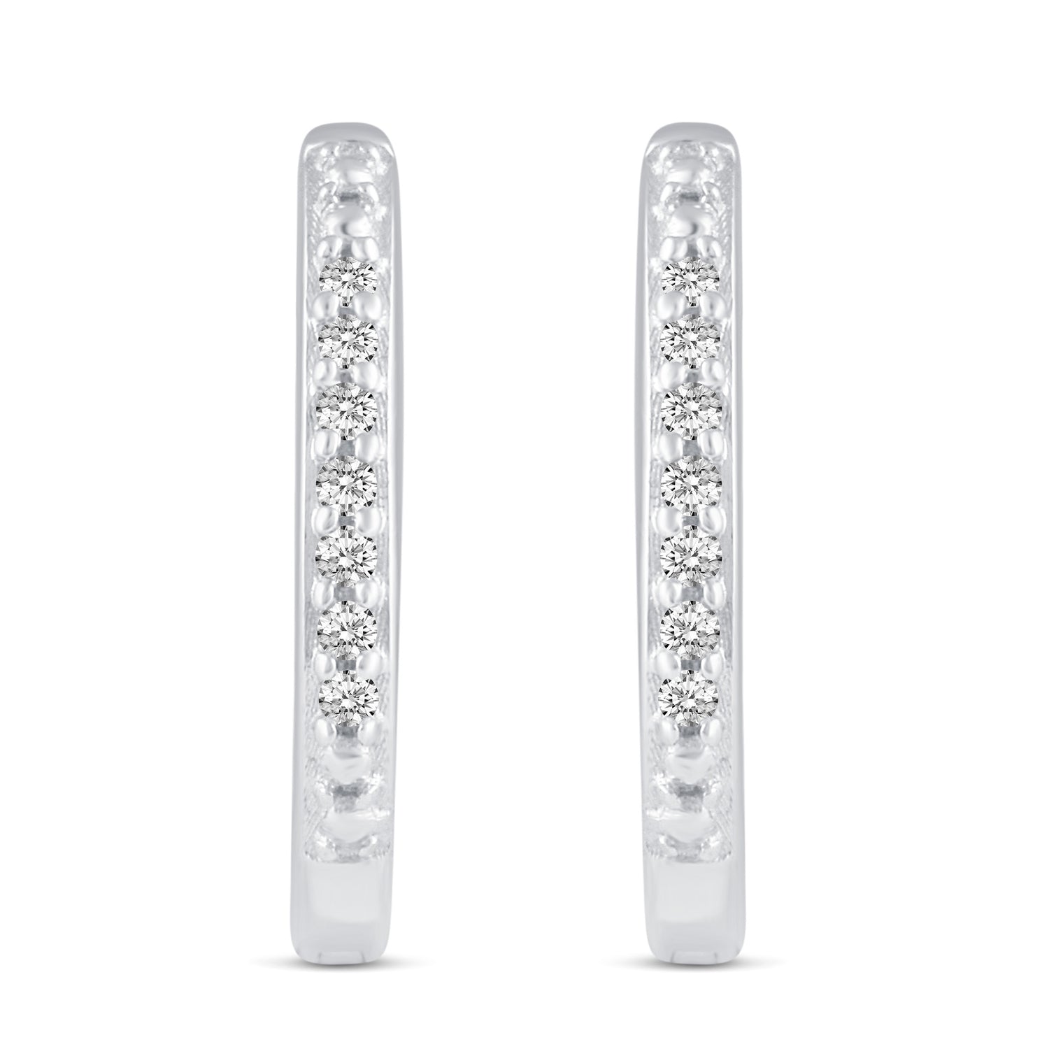 3 Pairs Set Ear Party 1/10 Cttw Natural Diamond Single Stone Sun Huggies Stud Earrings in 925 Sterling Silver