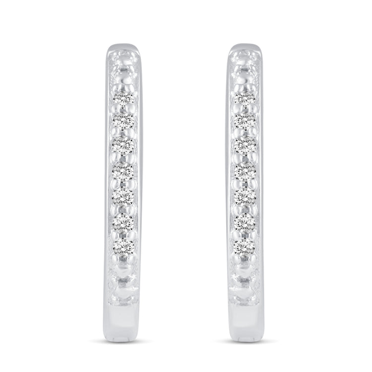 3 Pairs Set Ear Party 1/10 Cttw Natural Diamond Single Stone Sun Huggies Stud Earrings in 925 Sterling Silver