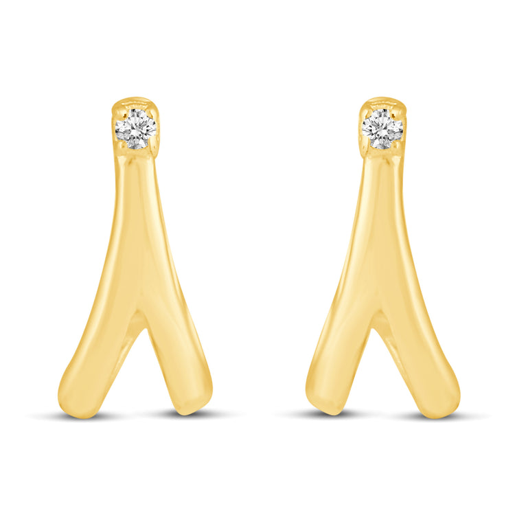 3 Pairs Set Ear Party 1/10 Cttw Natural Diamond Marquise Flower Clover Wishbone Stud Earrings in 925 Sterling Silver
