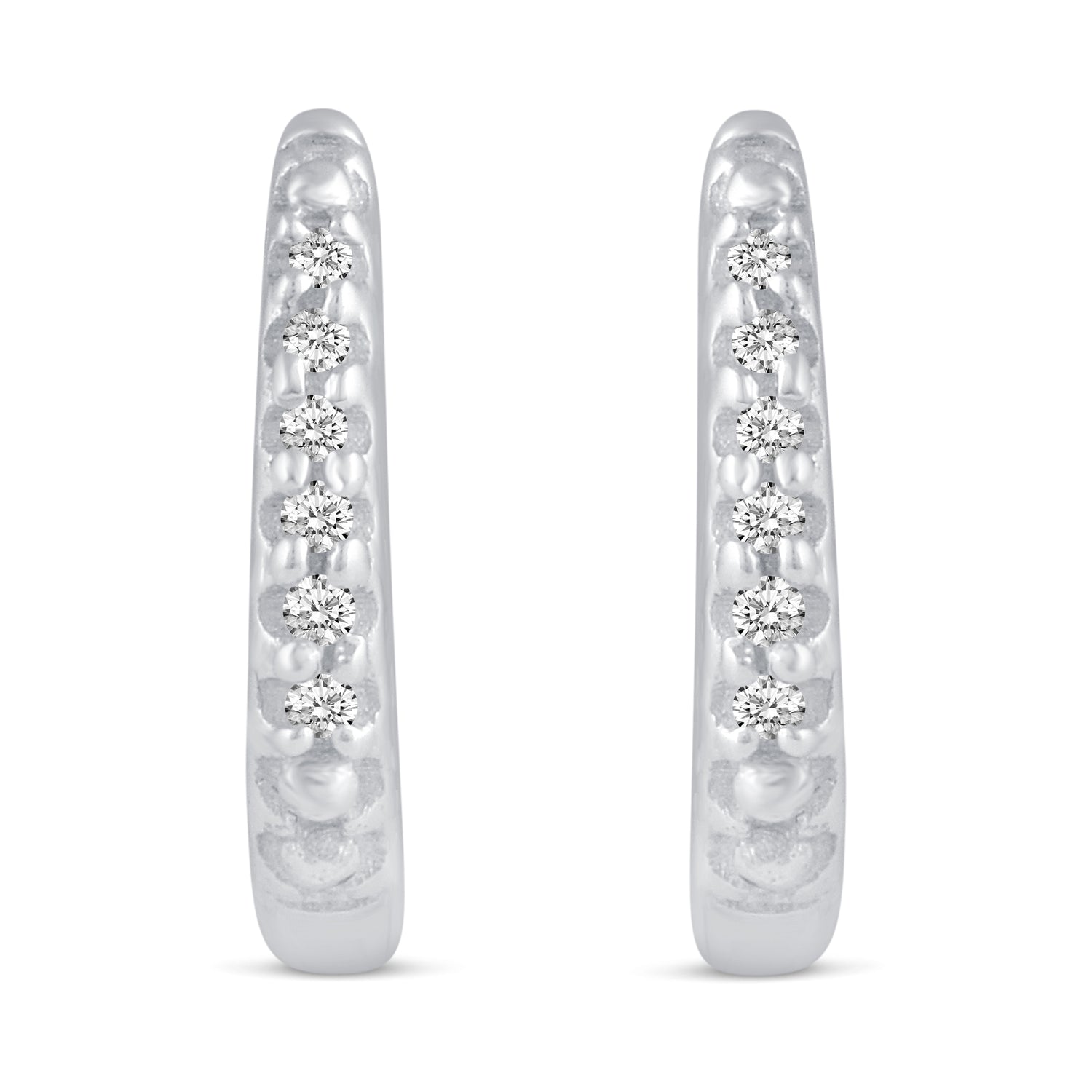 3 Pairs Set Ear Party 1/10 Cttw Natural Diamond Ace of Spades Heart Huggies Stud Hoops Earrings in 925 Sterling Silver