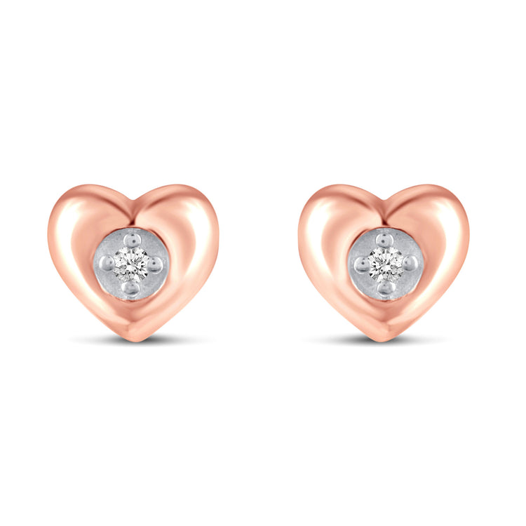 3 Pairs Set Ear Party 1/20 Cttw Natural Diamond Heart Horseshoe Cross Stud Earrings in 925 Sterling Silver