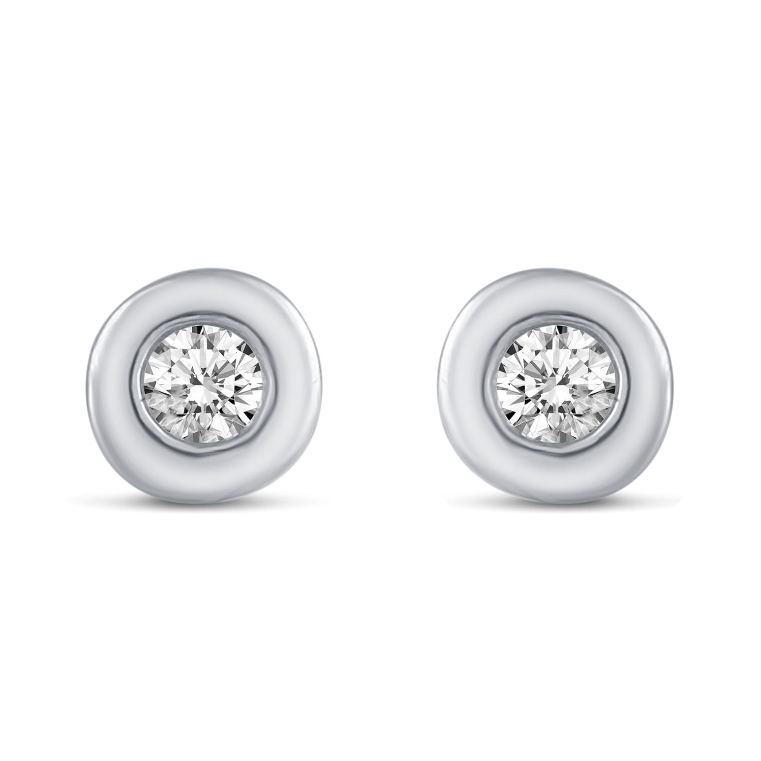 3 Pairs Set Ear Party 1/10 Cttw Natural Diamond Turtle Star Bezel Stud Earrings in 925 Sterling Silver