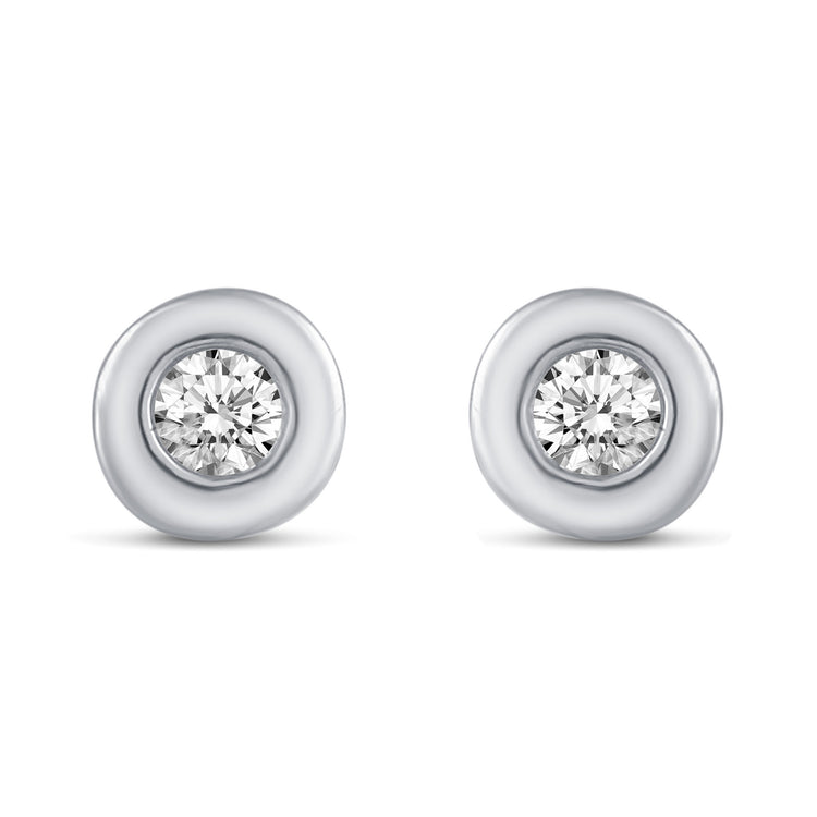 3 Pairs Set Ear Party 1/10 Cttw Natural Diamond Turtle Star Bezel Stud Earrings in 925 Sterling Silver