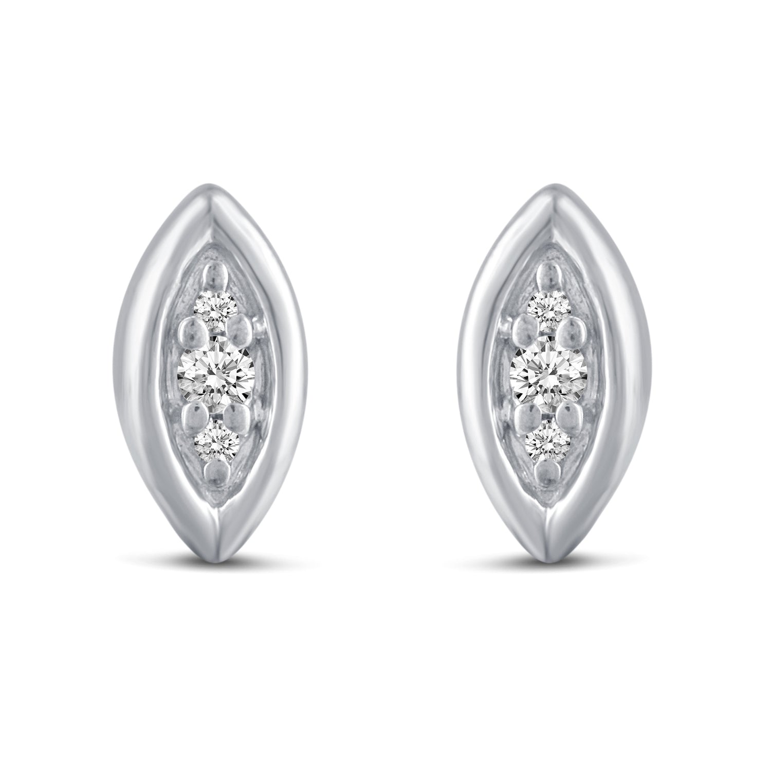 3 Pairs Set Ear Party 1/10 Cttw Natural Diamond Elephant Marquise Palm Tree Stud Earrings in 925 Sterling Silver