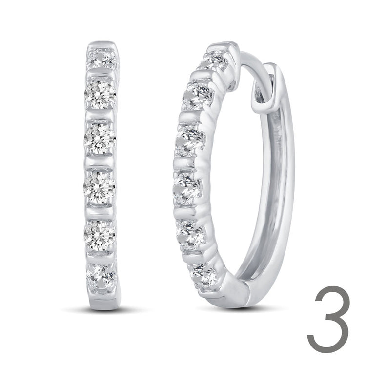 16 Design Diamond Hoops Earrings set in 925 Sterling Silver fine jewelry holiday birthday valentine day gift