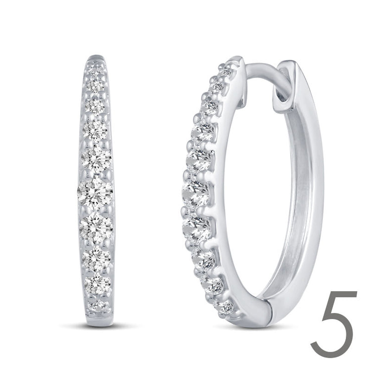 16 Design Diamond Hoops Earrings set in 925 Sterling Silver fine jewelry holiday birthday valentine day gift dome